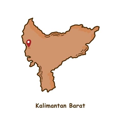 Premium Vector | Hand drawn map of kalimantan barat province indonesia ...