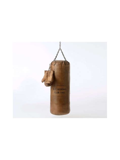 Sac De Boxe Vintage En Cuir Marron Avec Chaine Pour Cadeau