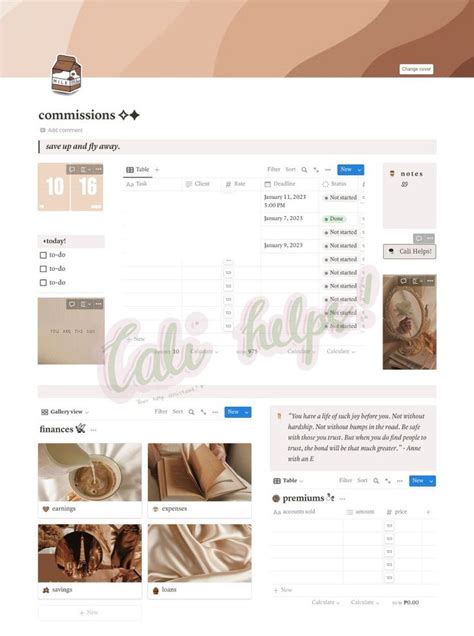 Nude N Brown Notion Template Templates Notions Messages