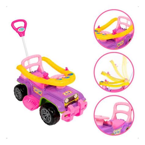 Carrinho De Passeio Quadriciclo Infantil Menina Haste Guia Pedal