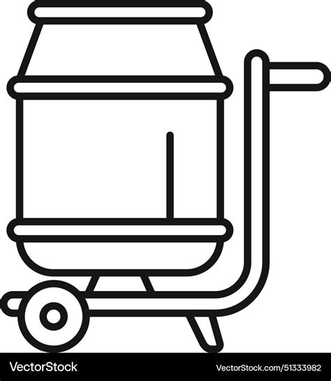 Concrete Mixer Line Icon Design Royalty Free Vector Image