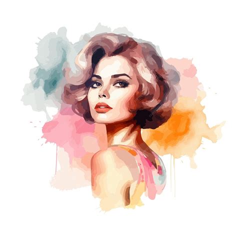 Premium Vector Portrait Retro Beautiful Blonde Woman Neutral Pastel