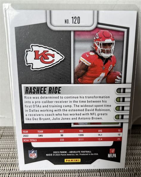 2023 Panini Absolute Rookies Green Foil 120 Rashee Rice RC EBay