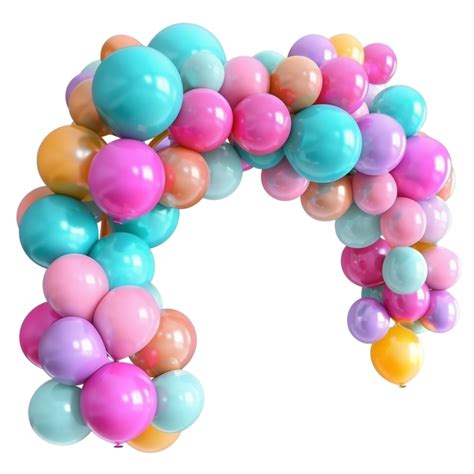 Colorful Balloon Arch on Transparent Background AI-Generative 48107916 PNG