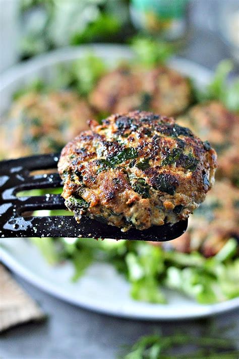 Keto Spinach Feta Turkey Burgers Easy Healthy Dinner Idea