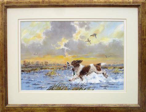 English Springer In Landscape Original Painting By John Paley Dog Art