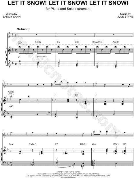 Let It Snow Let It Snow Let It Snow C Instrument And Piano By Jule Styne Sheet Music