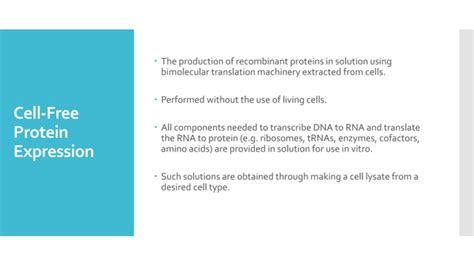 Cell Free Protein Expression System PPT