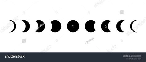 Full Moon Eclipse Concept Illustration Set Stock Vector (Royalty Free ...