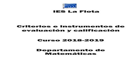 Criterios De Evaluacion Y Calificacion · Cuando El Profesorado