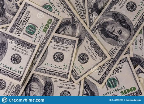 Fondo De Los Muchos Cientos Billetes De Banco Americanos Del D Lar