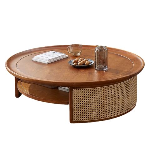 Rattan Round Coffee Table Rattan Weaving Storage