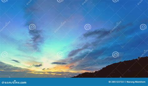 Majestic Sunset Or Sunrise Landscape Amazing Light Of Nature Cloudscape