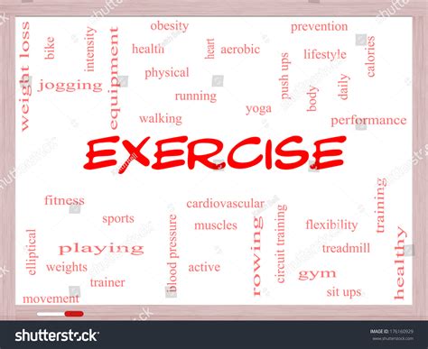 Exercise Word Cloud Concept On Whiteboard Stock Illustration 176160929