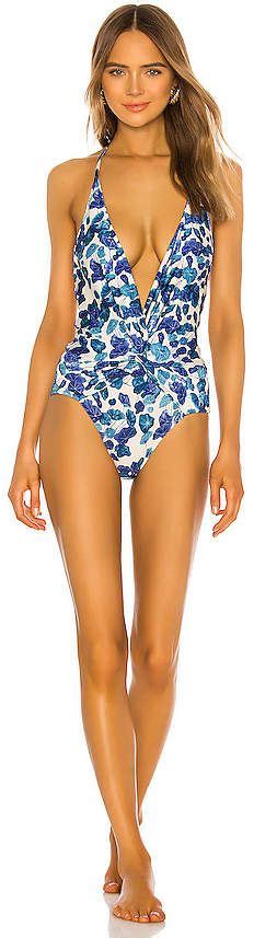 Adriana Degreas Turquoise Flower Halterneck One Piece One Piece Tori