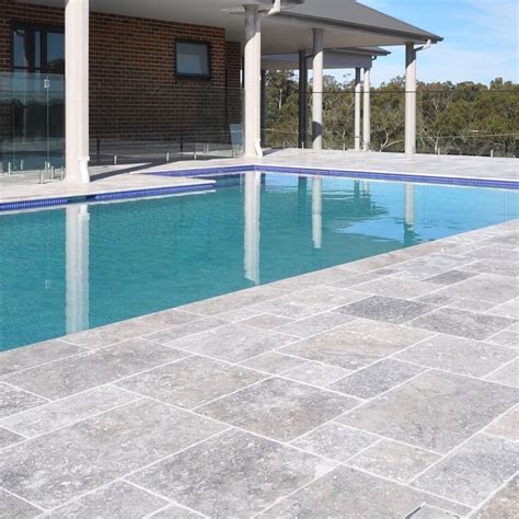 Silver Travertine Pavers French Pattern X Mm Travertine Wholesalers