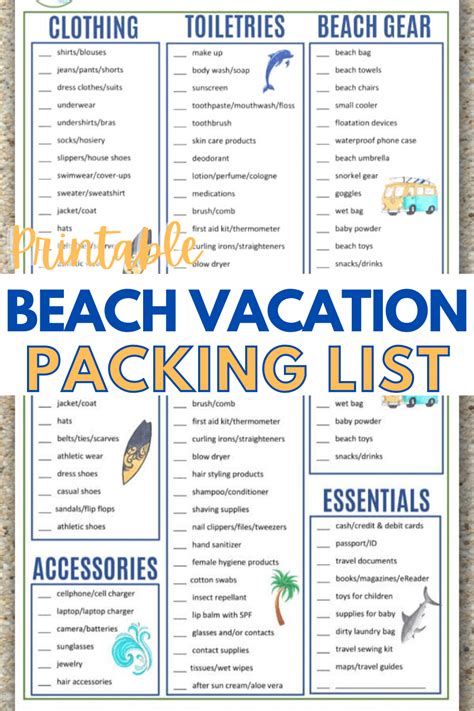 What To Bring To The Beach Free Printable Beach Packing List Images