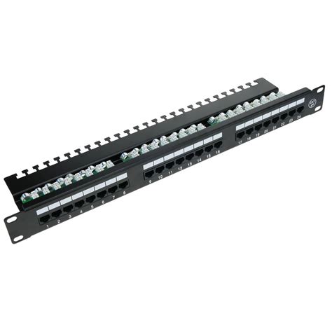 Patch Panneau Panel Cat 5e UTP 24 RJ45 1U Noir Avec La Gestion Des