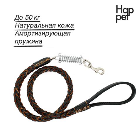 Поводок для собак / не рулетка / до 50 кг / для больших собак / черный ...