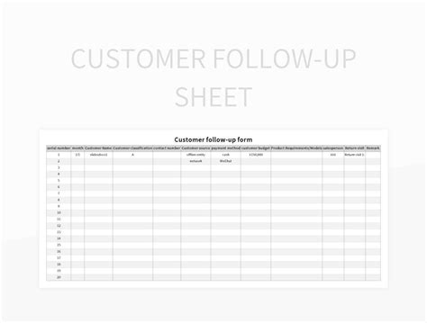 Customer Follow Up Sheet Excel Template And Google Sheets NBKomputer