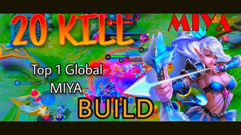 20 Kill Miya Build Enhance Attack Speed Build Top 1 Global Miya