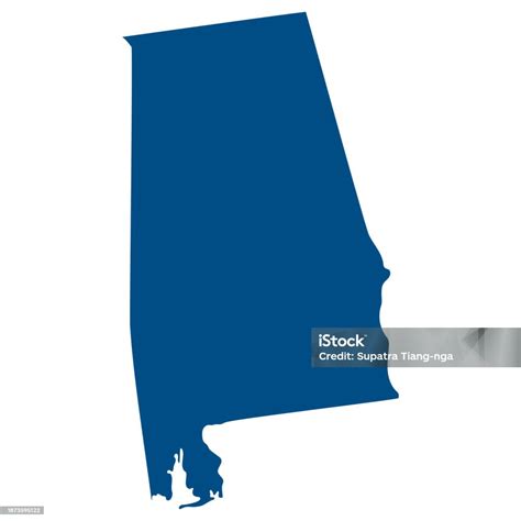 Alabama State Map In Blue Stock Illustration Download Image Now Alabama Us State Alabama