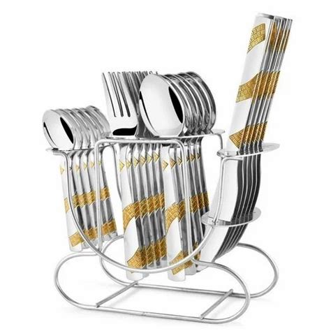 Stainless Steel Gold Elegante Pcs Blossom Astor Knife Cutlery Set