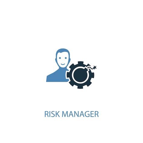 Premium Vector Risk Manager Concept Colored Icon Simple Blue