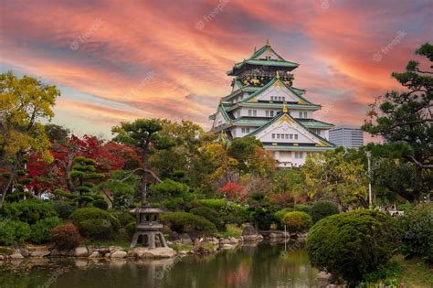 Premium Photo | Osaka castle in Autumn foliage season is a famous Japanese castle landmark and ...