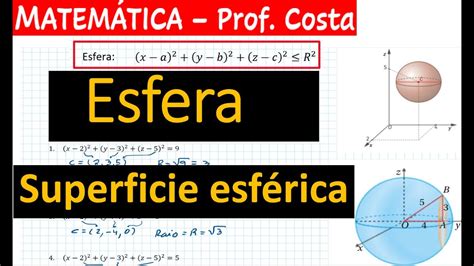 SUPERFÍCIE ESFÉRICA E ESFERA Centro raio e equações Interseções