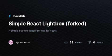 Simple React Lightbox Forked Stackblitz