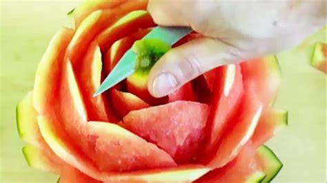 Watermelon Rose Flower Edible Art 9 Steps With Pictures