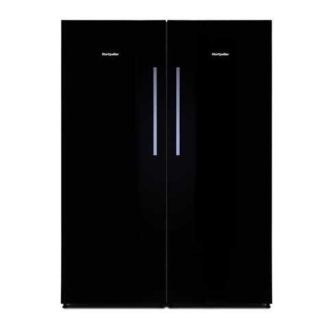 Montpellier Mlm308bg Tall Black Glass Larder Fridge