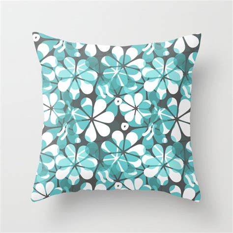 Turquoise Floral Throw Pillow Throwpillows Homedecor Turquoise Throw Pillows Square Throw