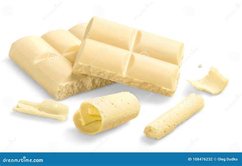 White Chocolate Blocks And Curls Stock Photo Image Of Snack Pieces