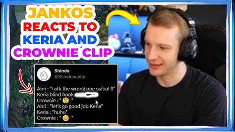 Jankos Reacts To T Keria And Bds Crownie Interaction Youtube