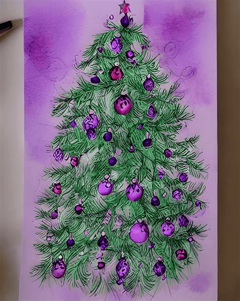 Whimsical Purple Christmas Tree · Creative Fabrica