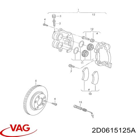 2D0615125A VAG скоба тормозного суппорта заднего