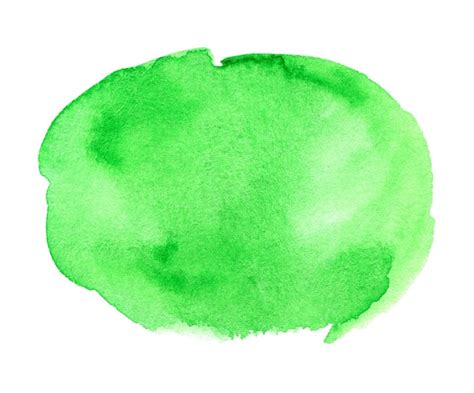 Groene Aquarel Hand Getekende Vlek Op Wit Papier Graan Textuur Abstract