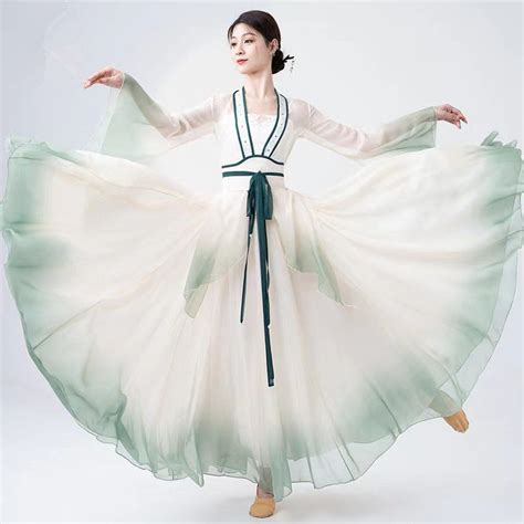 Chinese Hanfu Folk Classical Dance Clothing Female Elegant Outside