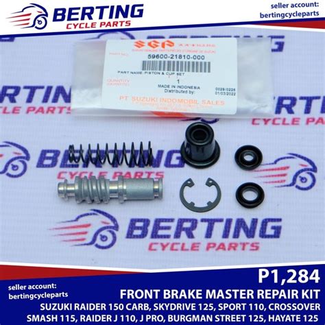 SGP FRONT BRAKE MASTER REPAIR KIT Suzuki Raider 150 Carb J 110 Pro