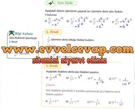 S N F Matematik K K E Yay Nc L K Ders Kitab Cevaplar Sayfa