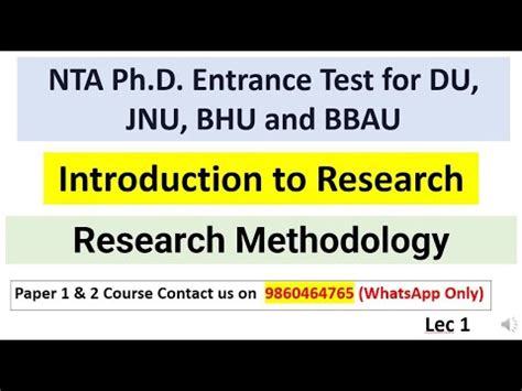 Nta Phd Entrance Test Research Methodology Theory Lecture