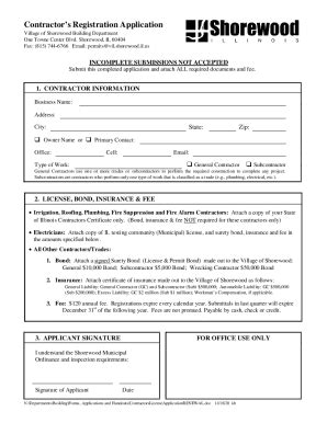 Fillable Online Contractors Registration Application Fax Email Print