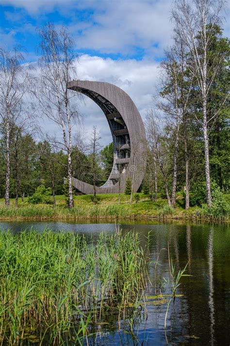 Kirkilai Lakes And Viewing Tower Near Birzai In Lithuania Stock Photo ...