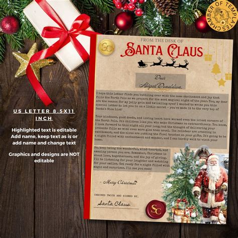 Editable Bundle Letter From Santa Nice List Certificate Editable Printable Instant Download From