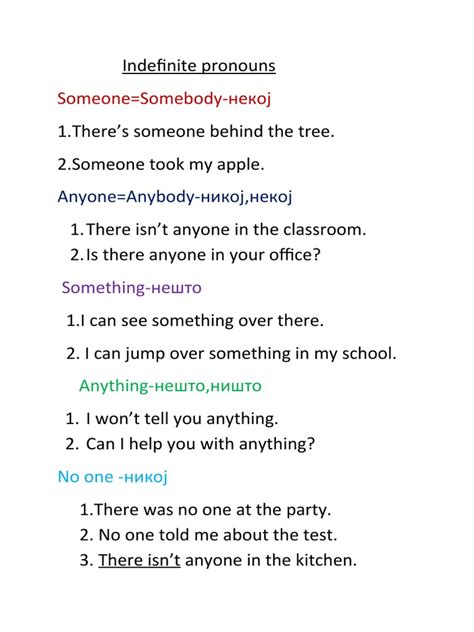 Indefinite Pronouns | PDF