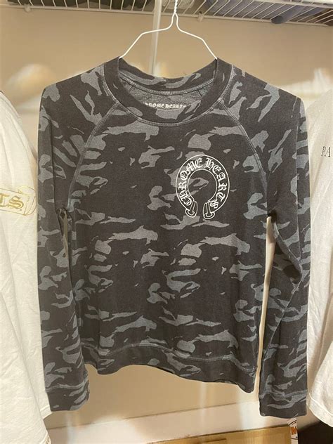 Chrome Hearts Chrome Hearts Grey Camo Crewneck Grailed