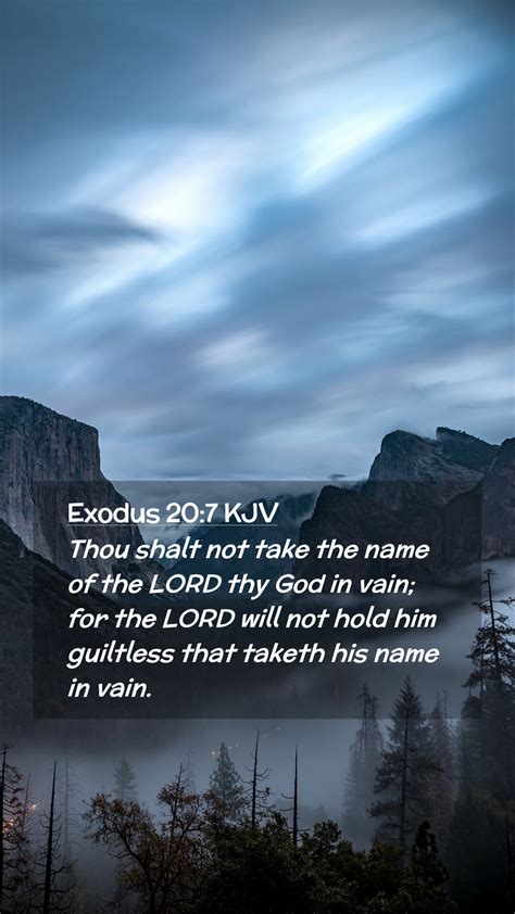 Exodus Kjv Mobile Phone Wallpaper Thou Shalt Not Take The Name