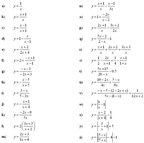 Math Exercises And Math Problems Linear Fractional Function